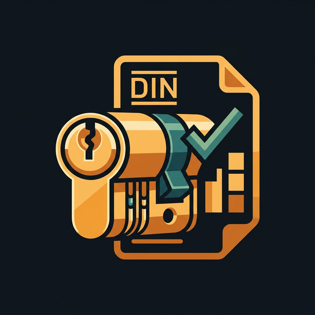 DIN-Prüfzertifikat mit Schließzylinder
